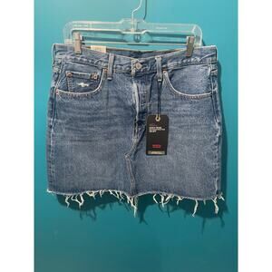 LEVI'S High Rise Deconstructed Button Fly Skirt SIZE 32